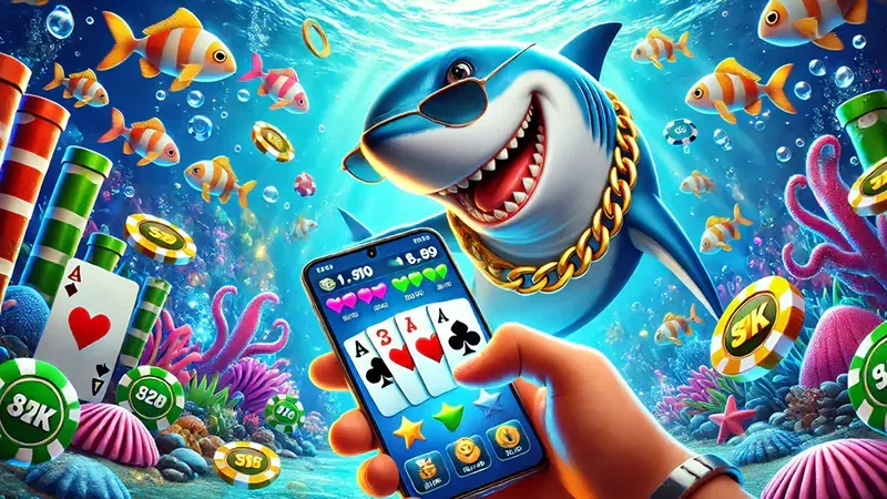 Layar permainan tembak ikan untuk penggunaan mobile