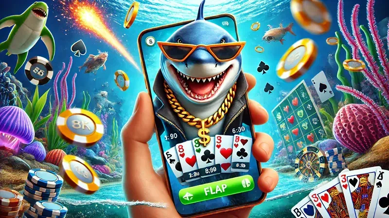 Arena tembak ikan dengan target laut di layar